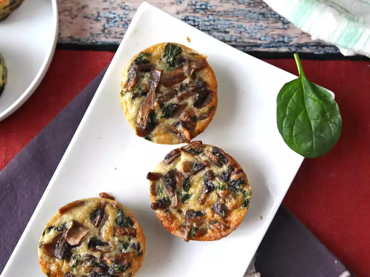 Bayam dan jamur flan - foto 3