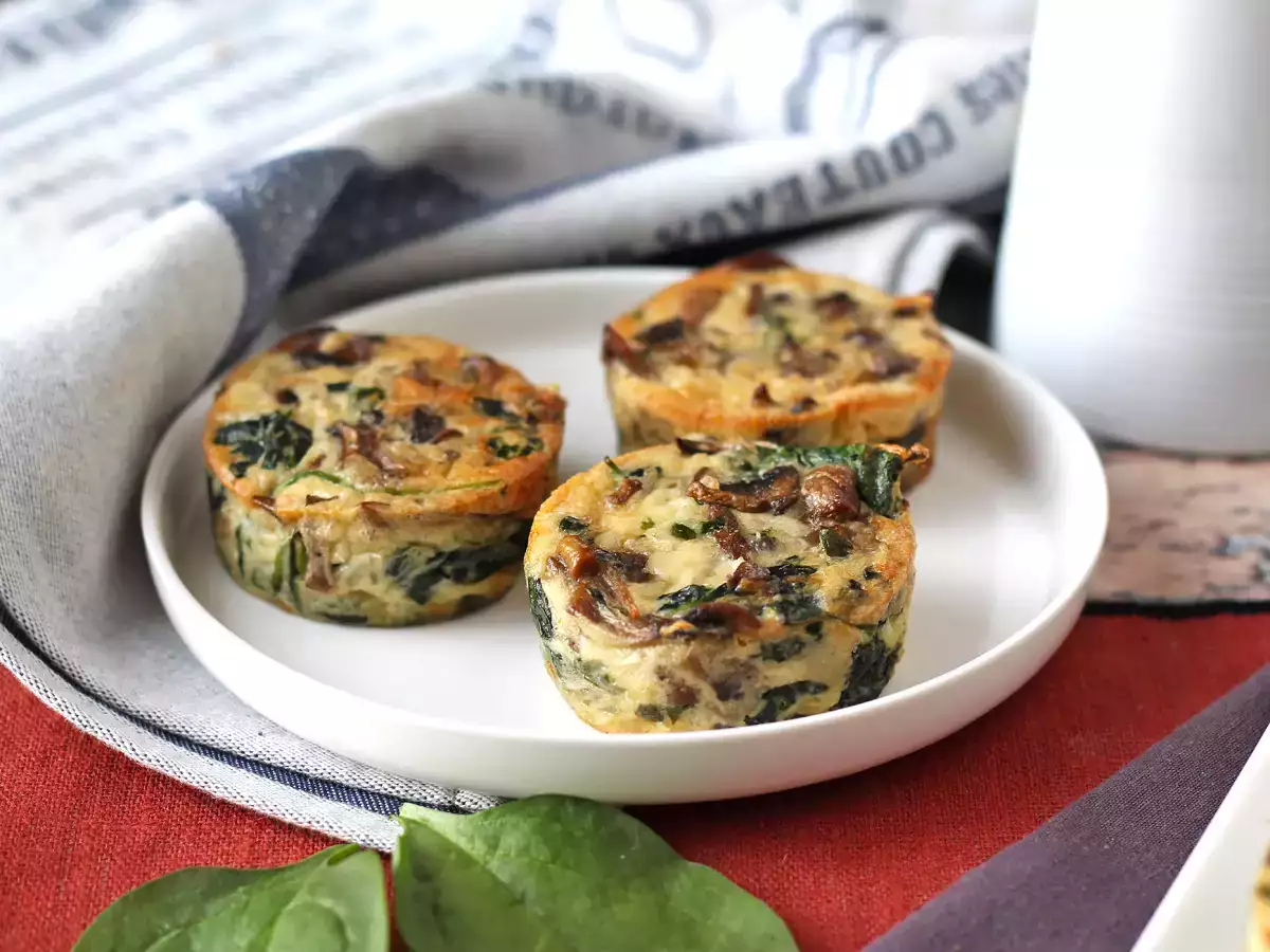 Bayam dan jamur flan - foto 4