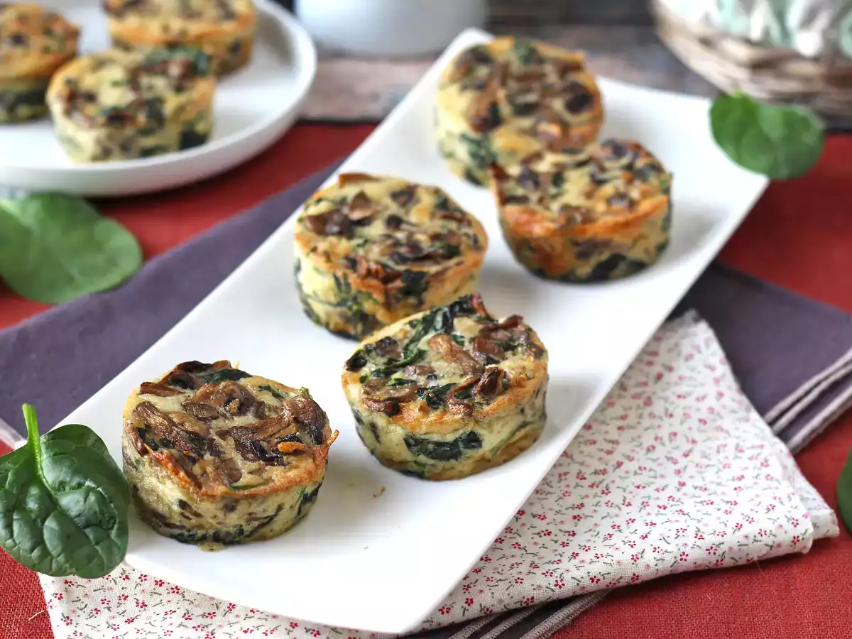 Bayam dan jamur flan - foto 5