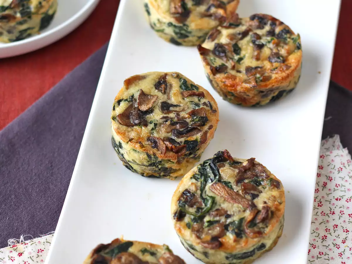 Bayam dan jamur flan - foto 6