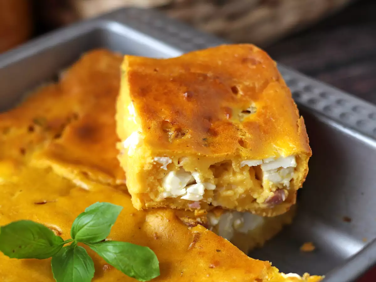 Brownie gurih dengan ham, feta, dan labu: cara lezat memanfaatkan sisa sup! - foto 3