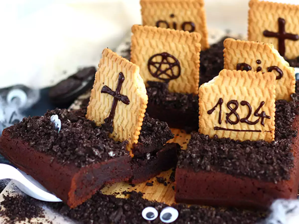 Brownies kuburan untuk Halloween - foto 4
