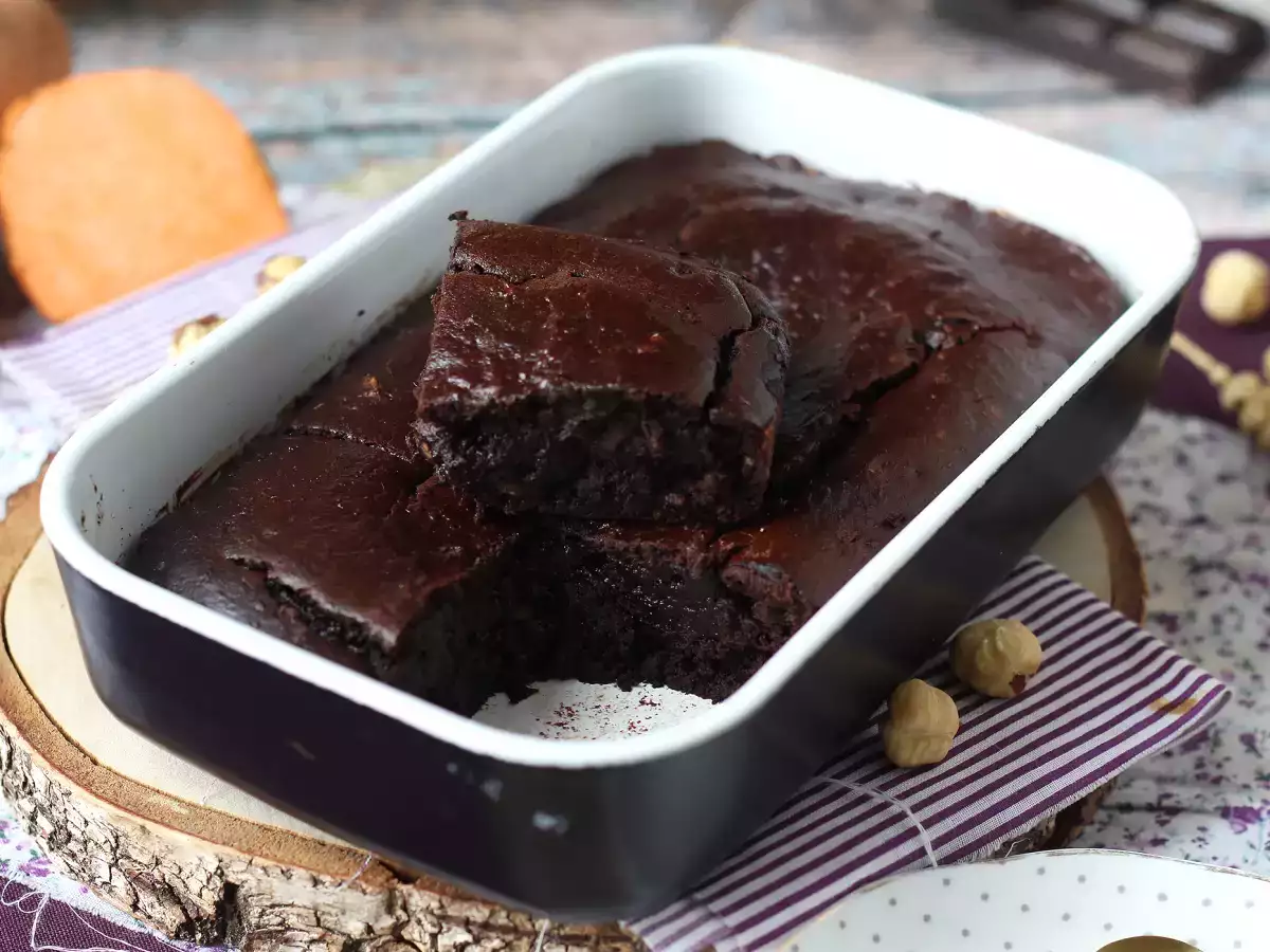 Brownies ubi jalar tanpa mentega atau minyak