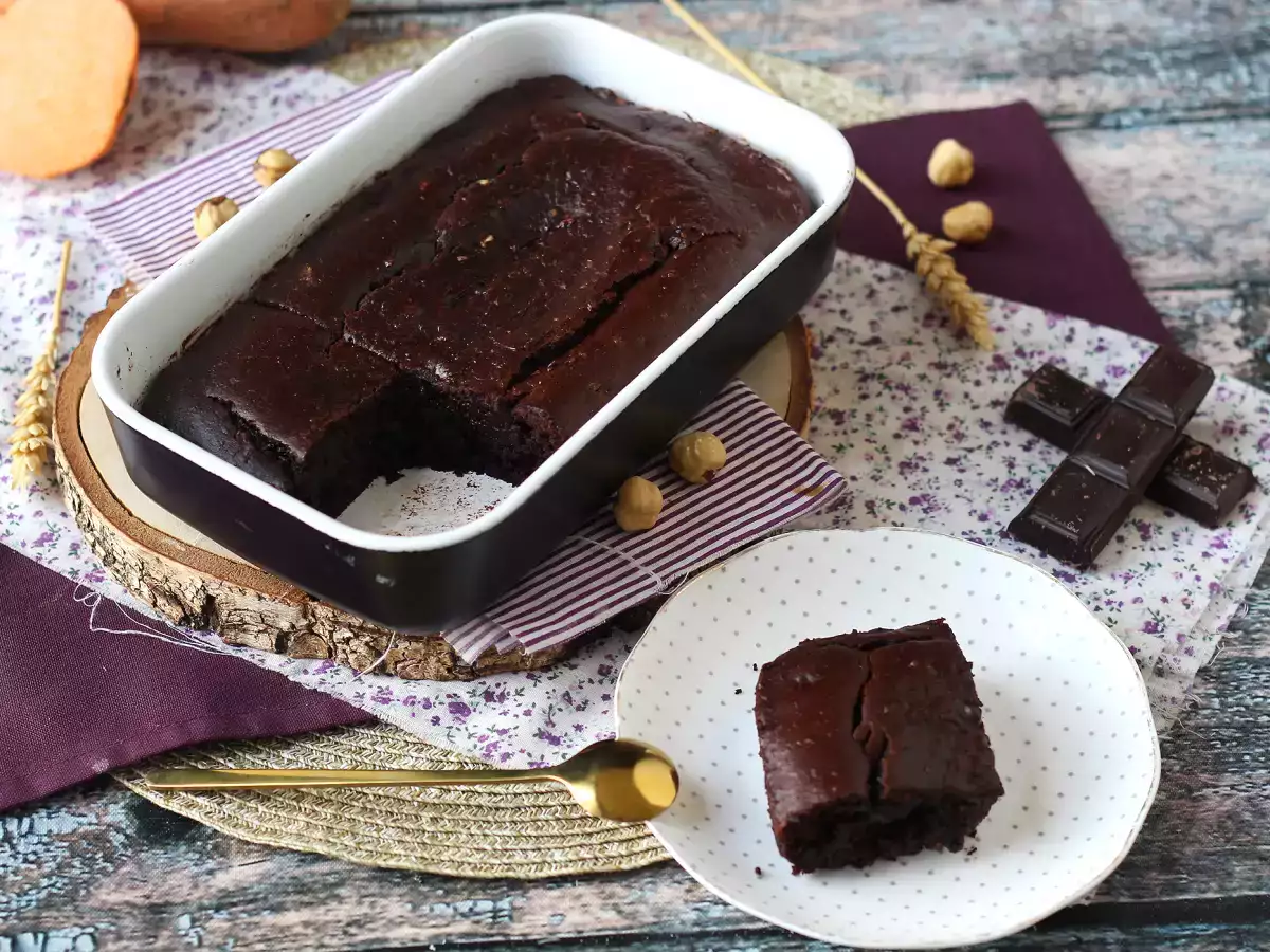Brownies ubi jalar tanpa mentega atau minyak - foto 6
