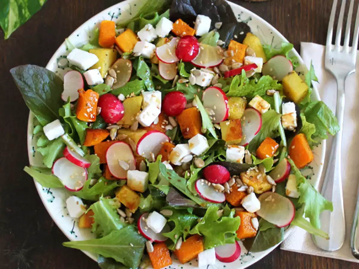 Butternut, kentang, lobak, dan salad feta - foto 3