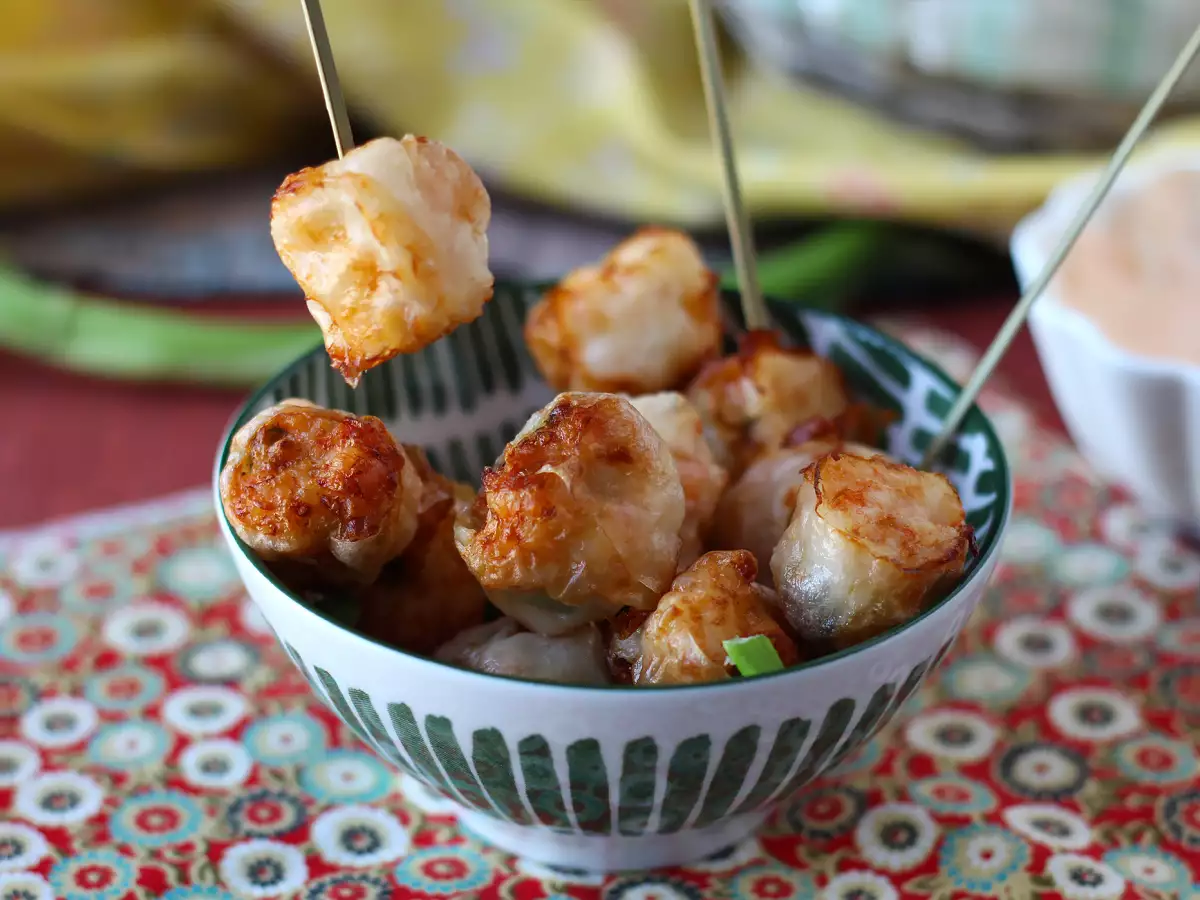 Camilan udang ala lumpia yang dimasak dengan air fryer - foto 3