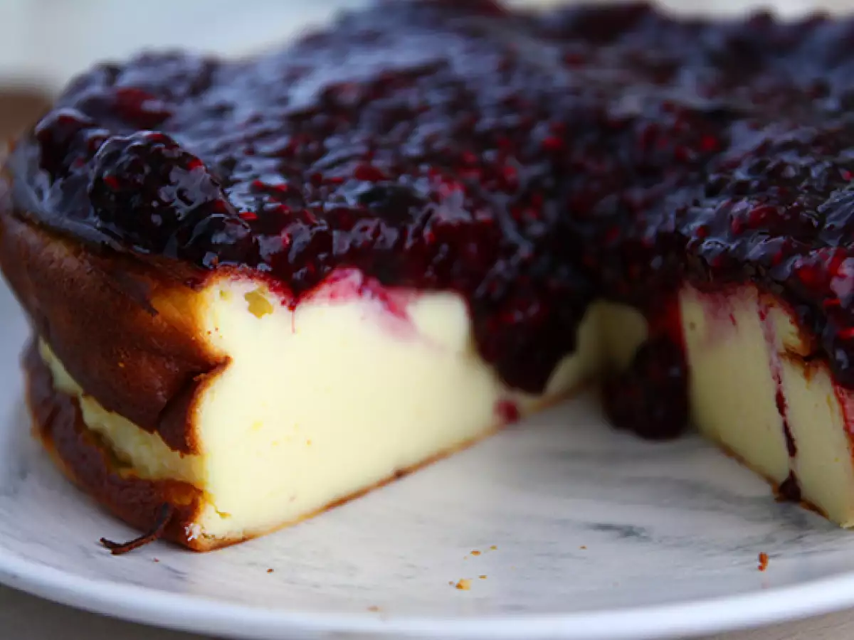 Cheesecake Susu Kental Manis dengan Kompot Buah Beri - foto 3