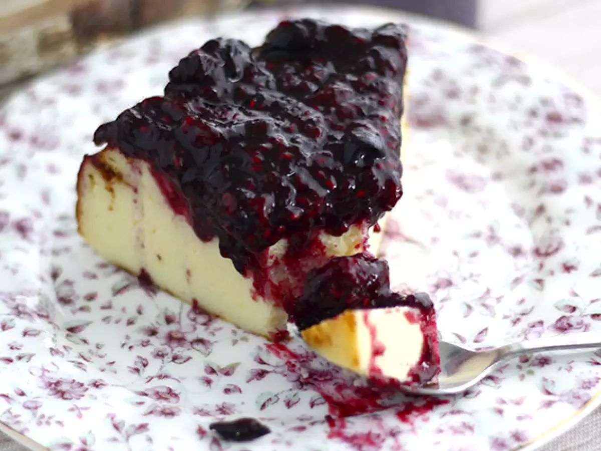 Cheesecake Susu Kental Manis dengan Kompot Buah Beri - foto 4