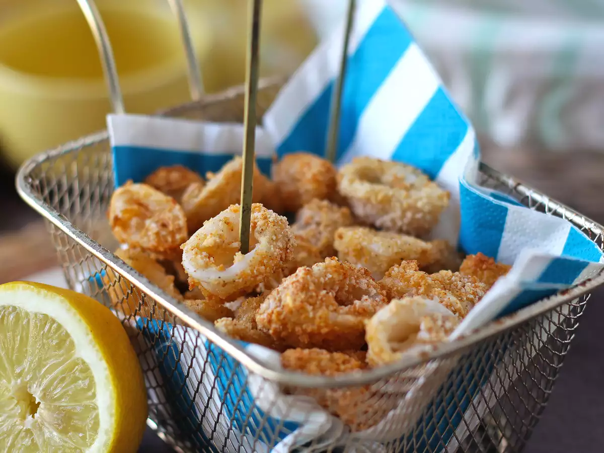 Cincin cumi dalam penggorengan udara renyah dan ringan - foto 2