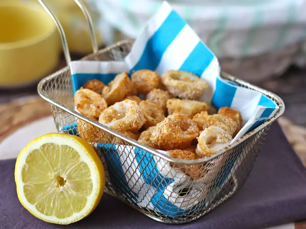 Cincin cumi dalam penggorengan udara renyah dan ringan - foto 3