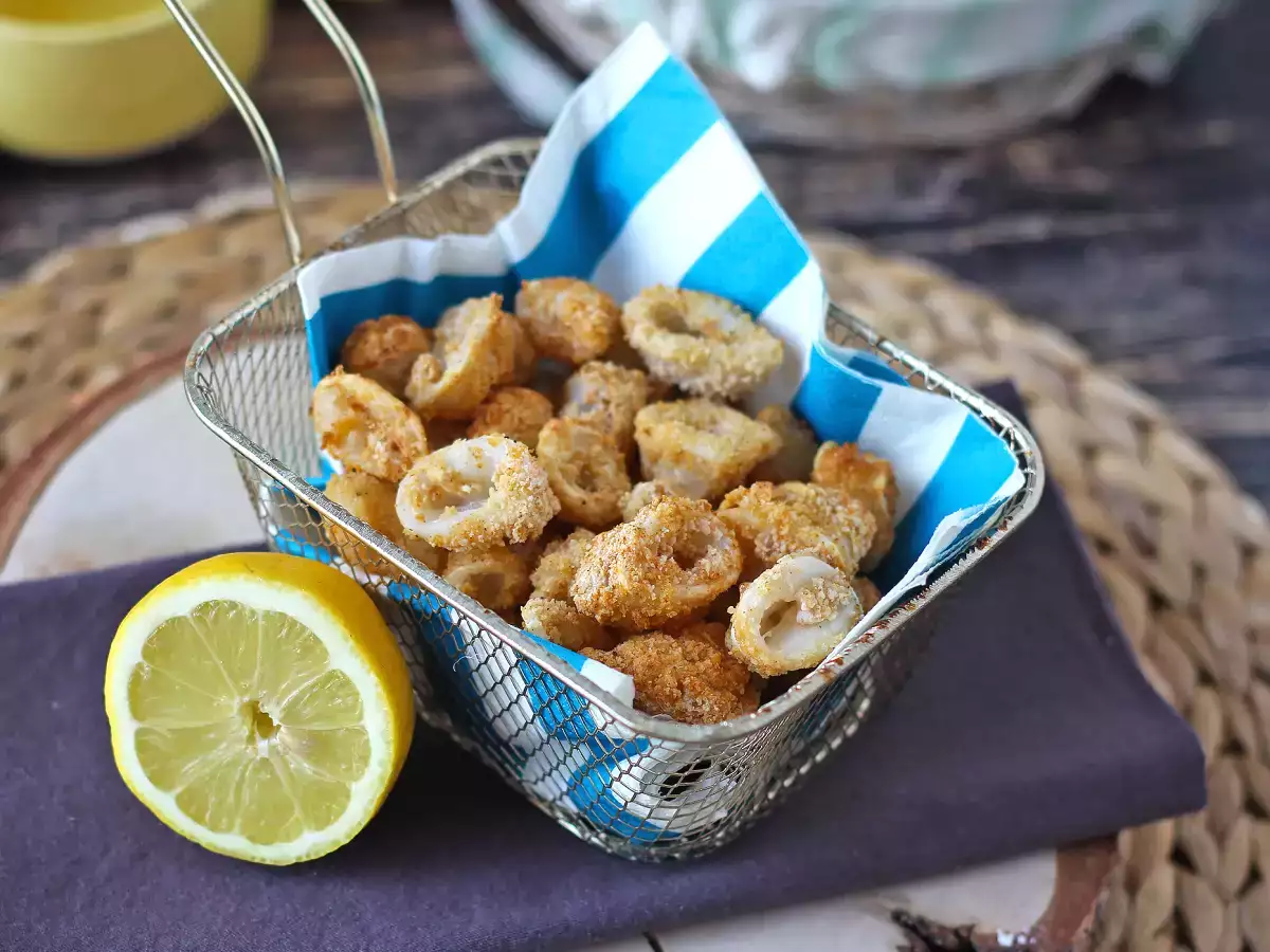 Cincin cumi dalam penggorengan udara renyah dan ringan - foto 5