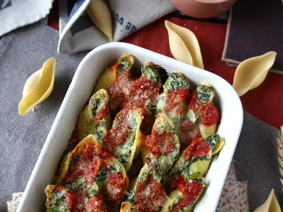 Conchiglioni Isi Ricotta dan Bayam: Hidangan Panggang Vegetarian yang Menggugah Selera - foto 3