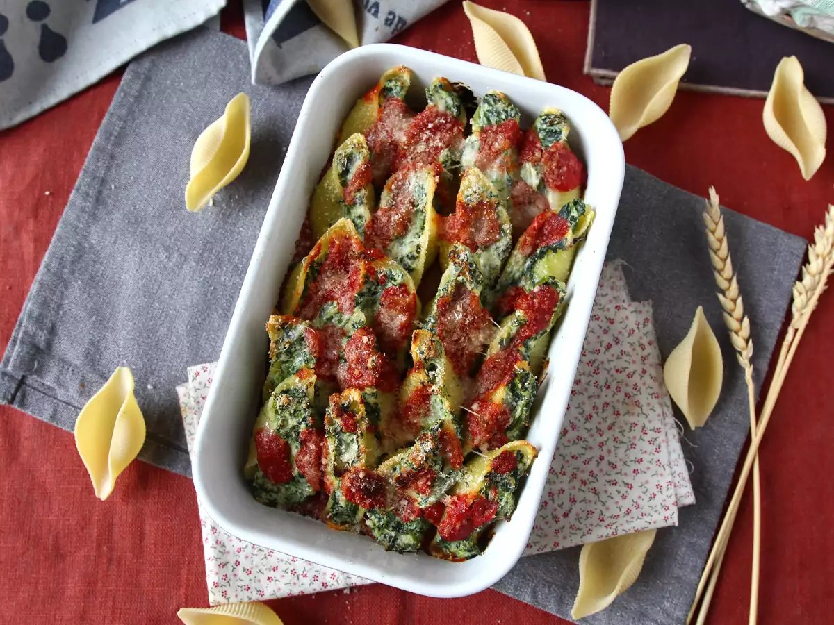 Conchiglioni Isi Ricotta dan Bayam: Hidangan Panggang Vegetarian yang Menggugah Selera - foto 6