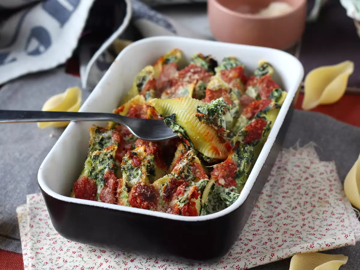 Conchiglioni Isi Ricotta dan Bayam: Hidangan Panggang Vegetarian yang Menggugah Selera - foto 7