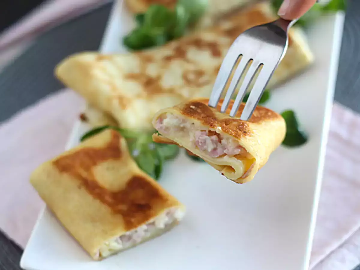 Crepe Isi Saus Béchamel, Keju, dan Ham - foto 5