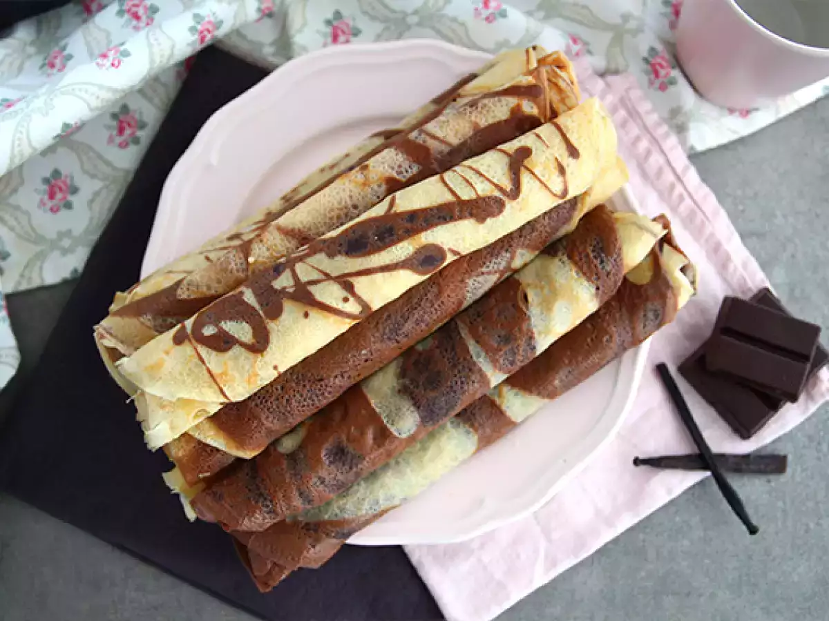 Crepes marmer vanila dan cokelat - foto 3