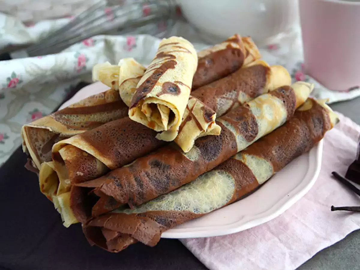 Crepes marmer vanila dan cokelat - foto 4