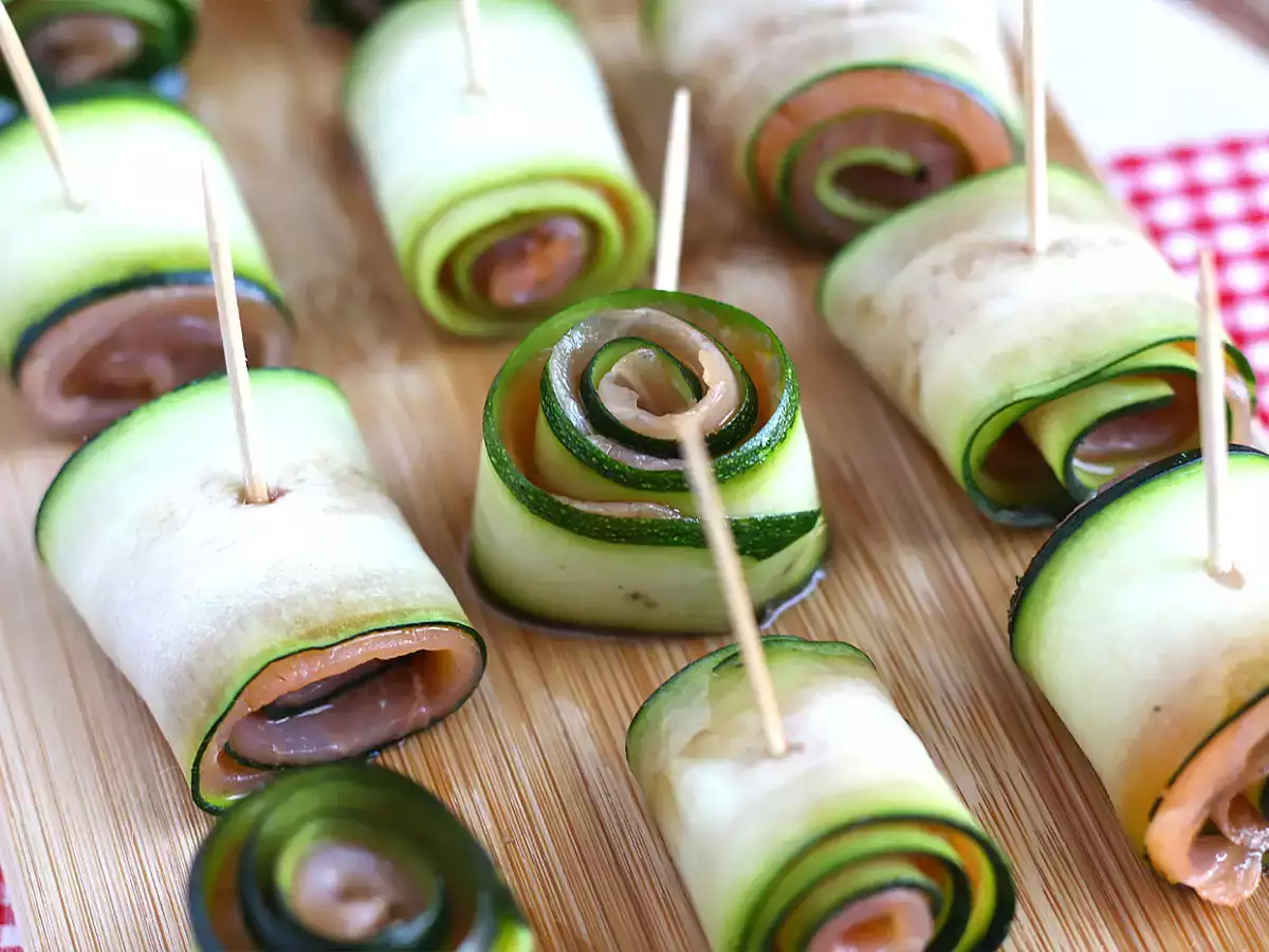 Cukini dan salmon asap gulung - foto 4