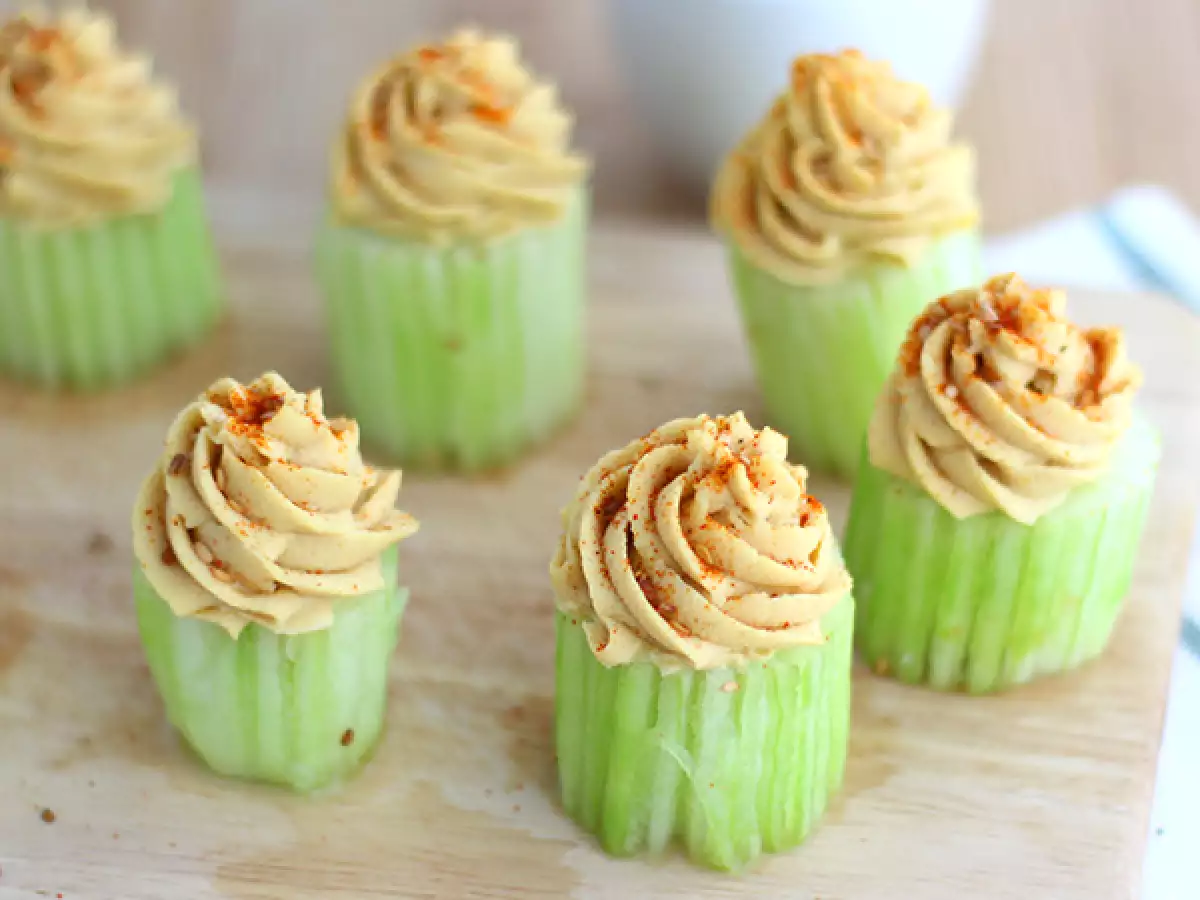 Cupcake Mentimun Vegan dengan Hummus - foto 2
