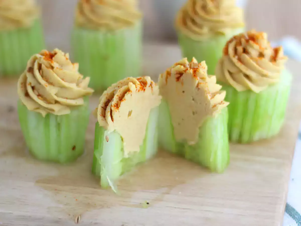 Cupcake Mentimun Vegan dengan Hummus - foto 3