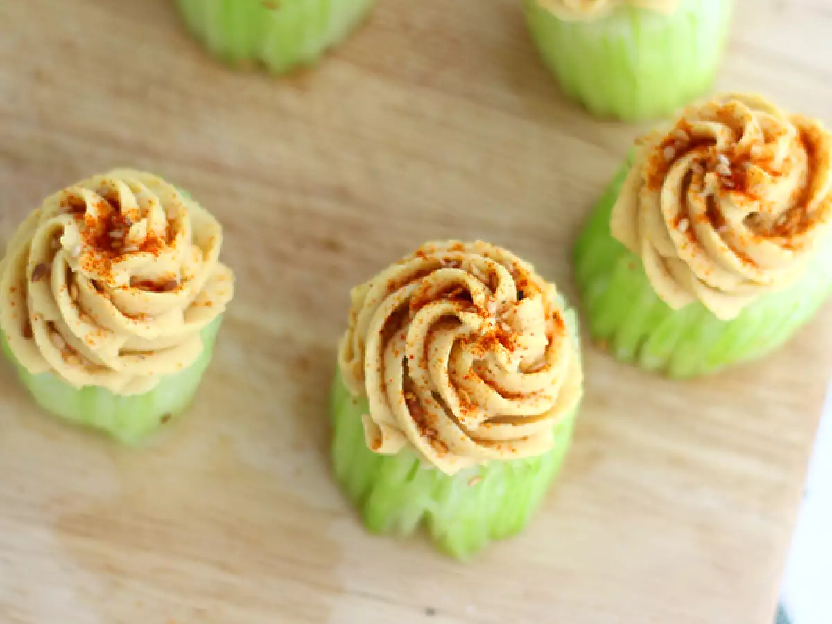 Cupcake Mentimun Vegan dengan Hummus - foto 4