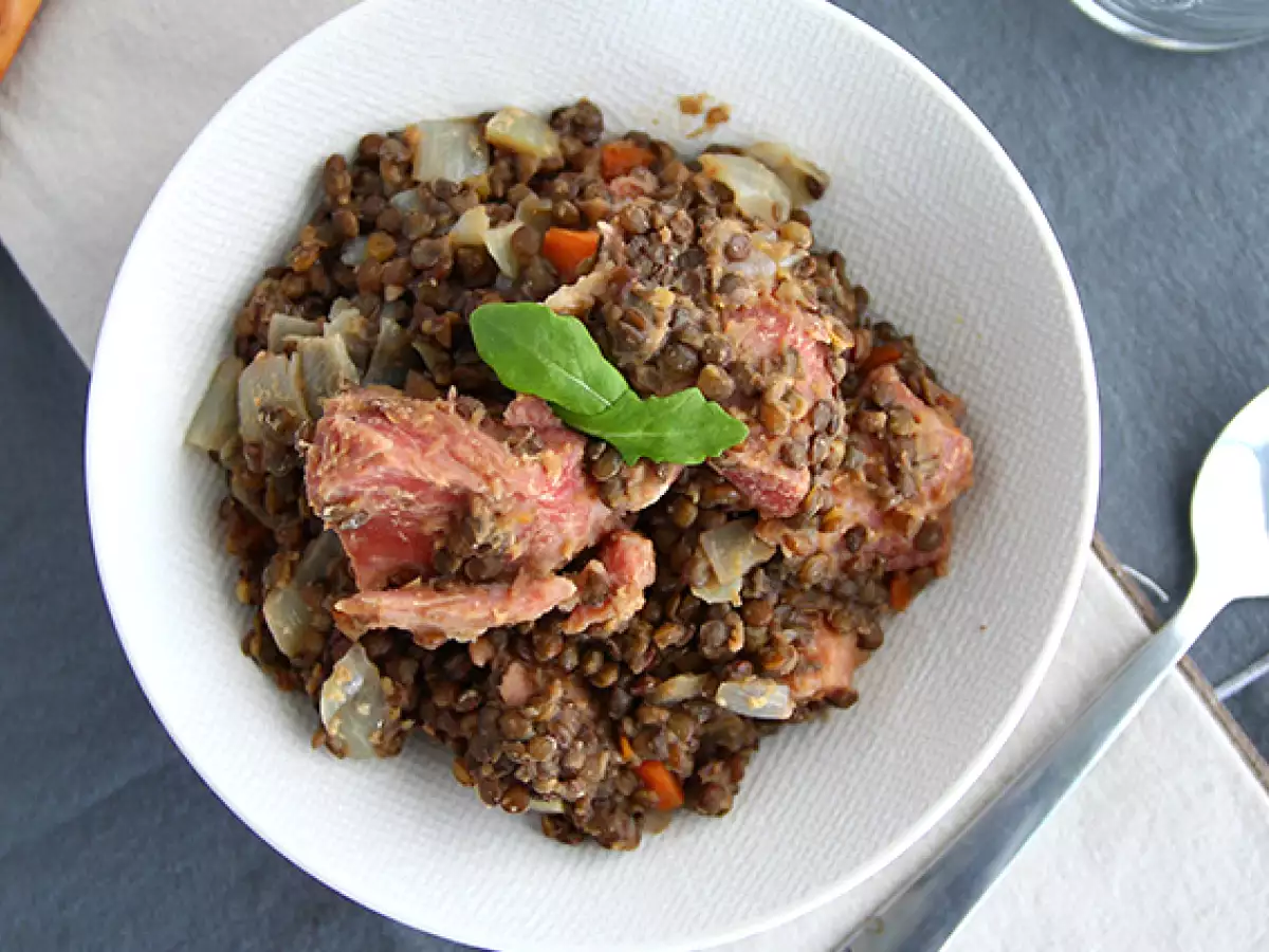 Daging Babi Asin dengan Lentil - foto 3