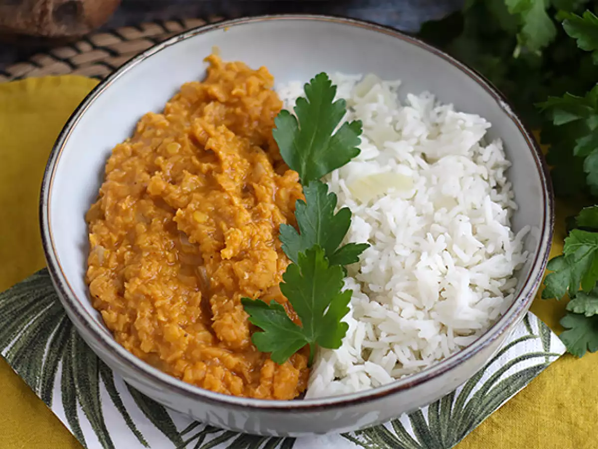 Dahl Lentil Merah yang Mudah - foto 3