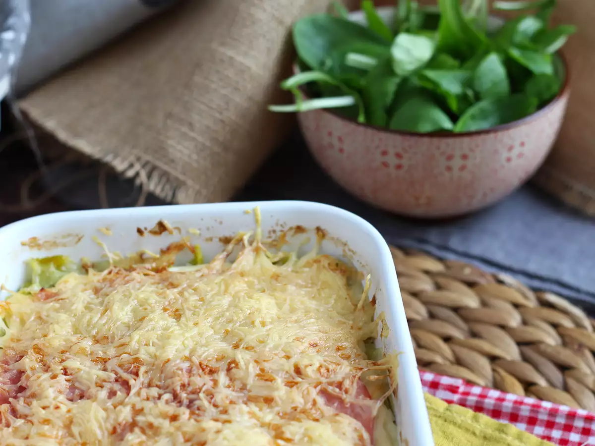 Daun Bawang Panggang Gratin dengan Ham Matang dan Keju - foto 5