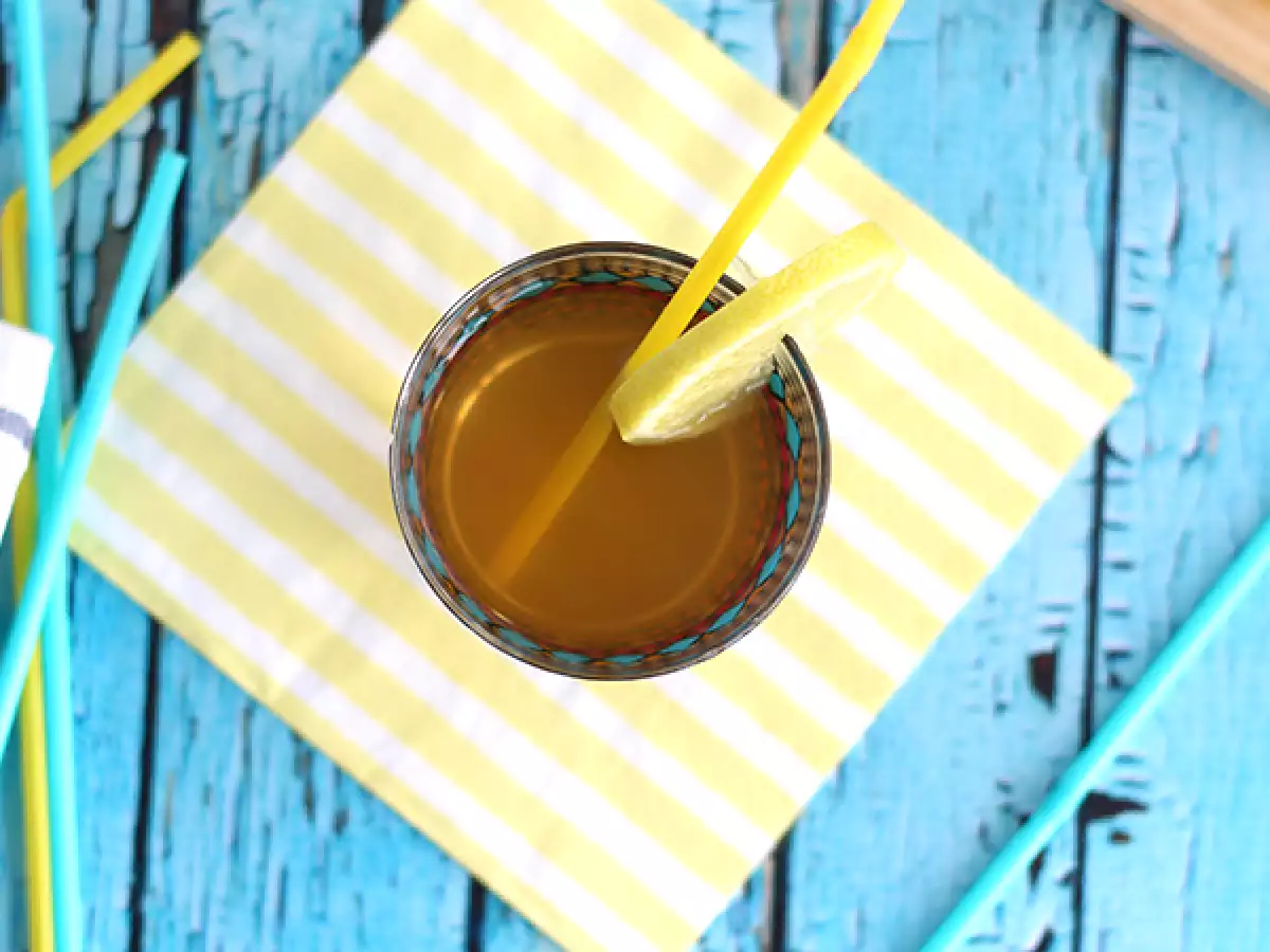 Es teh persik buatan sendiri - foto 3