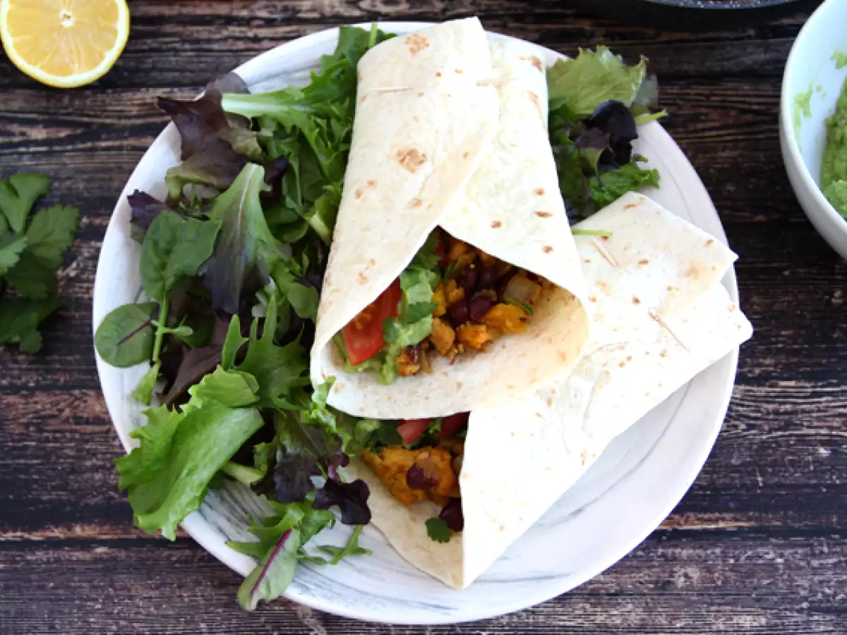 Fajitas vegetarian dengan protein kedelai bertekstur - foto 3