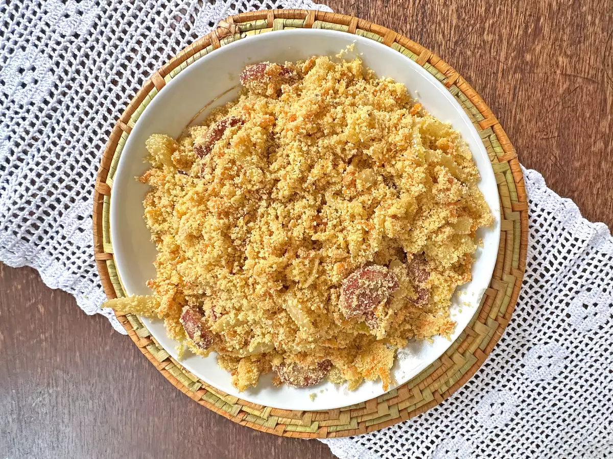 Farofa pepperoni emas dengan telur dan wortel - foto 3