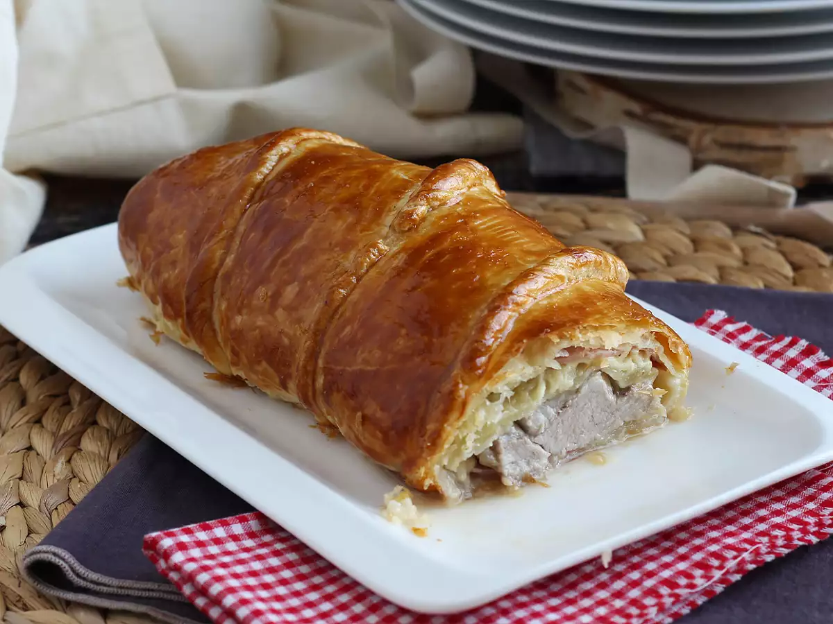 Filet mignon babi berbalut puff pastry, langkah demi langkah