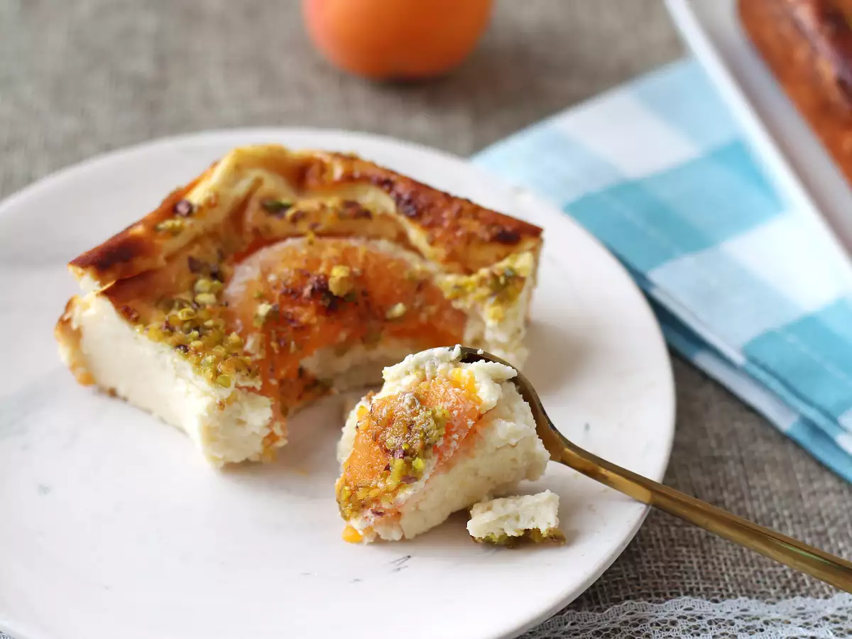 Flan cheesecake lembut dengan aprikot - foto 5