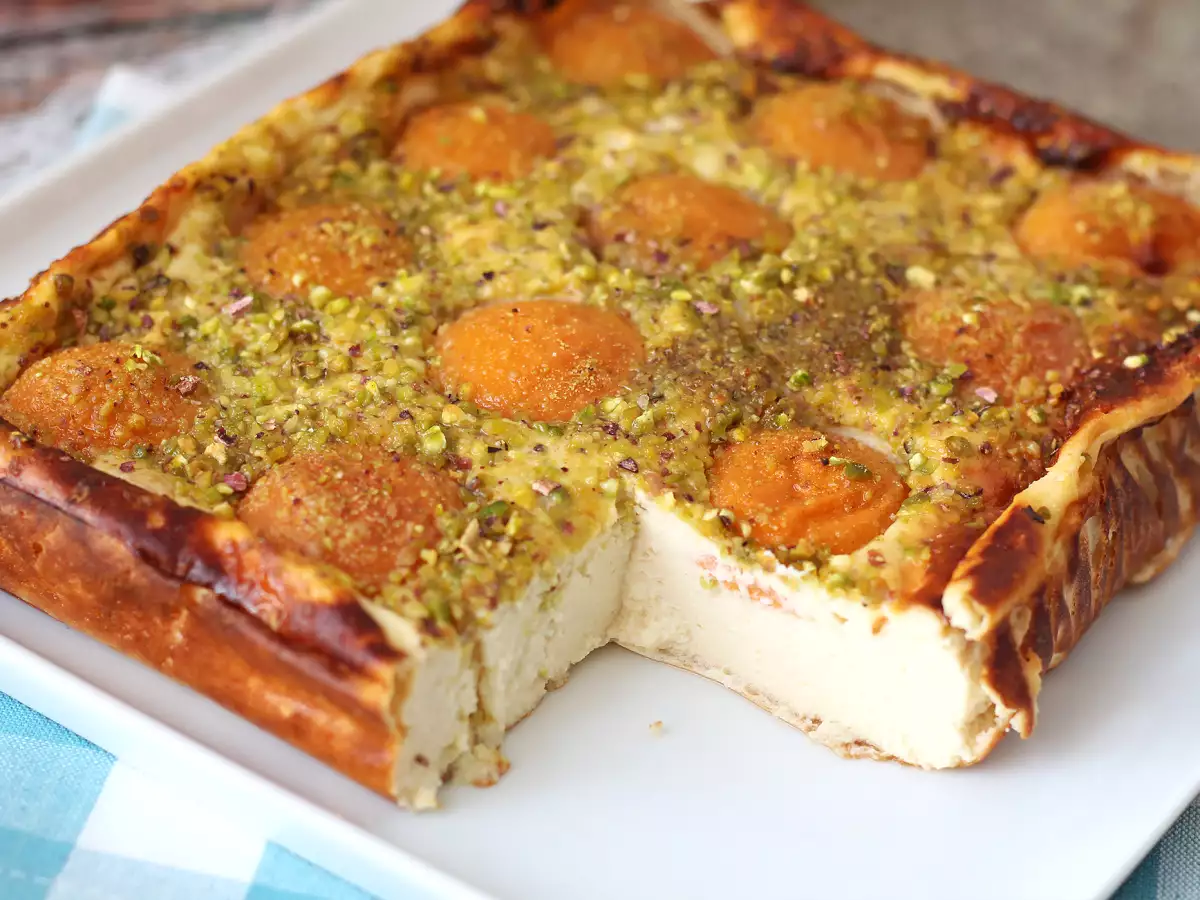 Flan cheesecake lembut dengan aprikot - foto 6