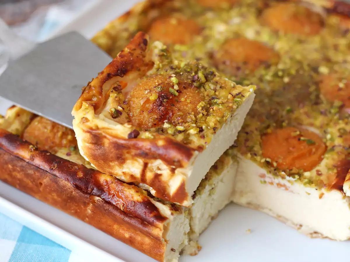 Flan cheesecake lembut dengan aprikot - foto 8