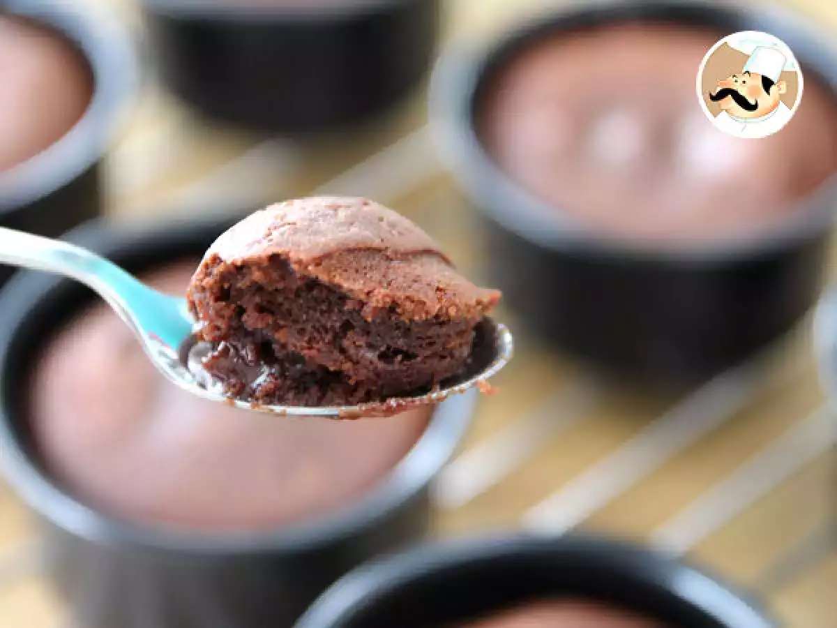 Fondant cokelat dengan bagian tengah yang sangat encer, selangkah demi selangkah - foto 4