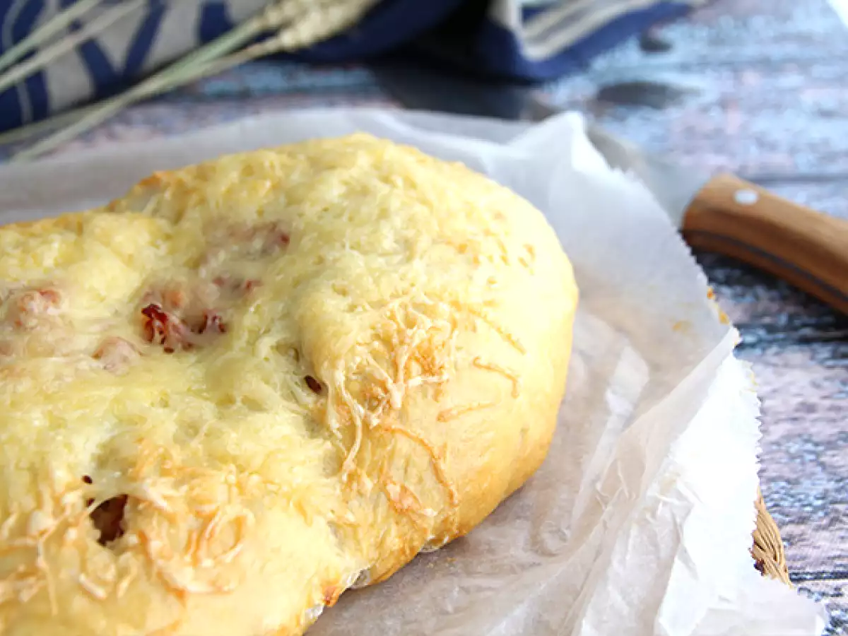 Fougasse dengan bacon dan bawang bombay - foto 3