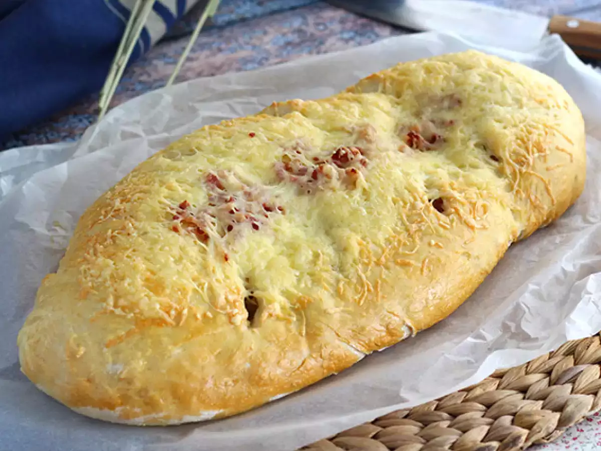 Fougasse dengan bacon dan bawang bombay - foto 4