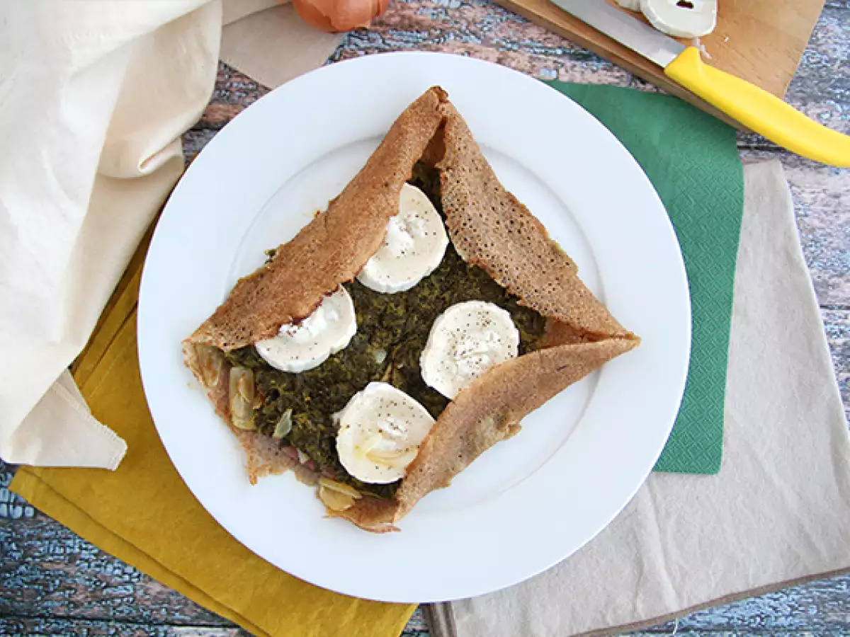 Galette Soba dengan Bayam, Ham, dan Keju Kambing - foto 3