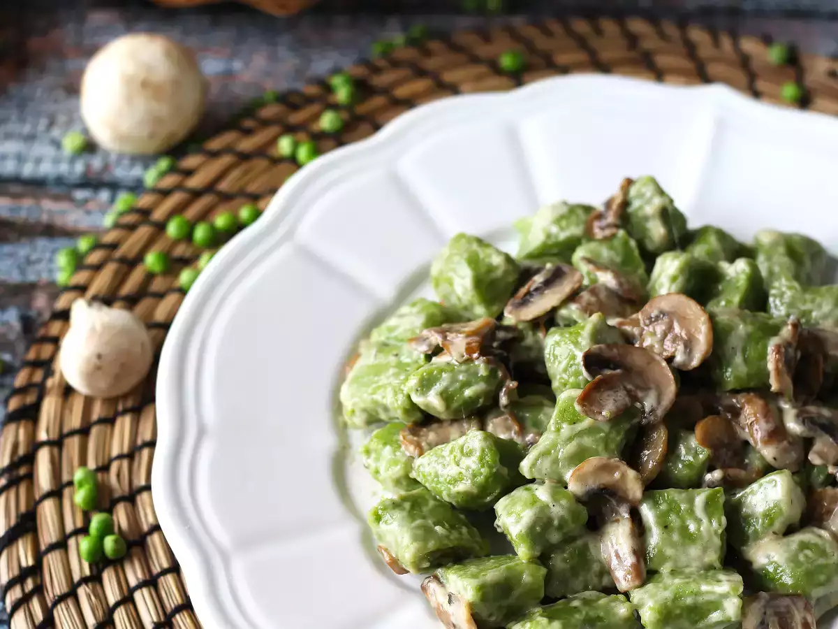 Gnocchi kacang polong dengan saus jamur - foto 2