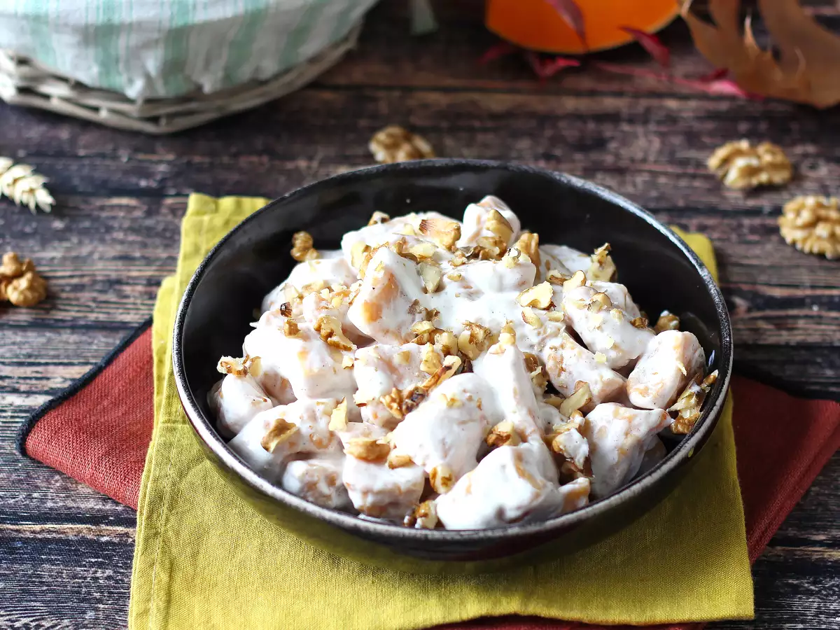 Gnocchi labu yang lembut dengan Philadelphia dan kacang kenari yang renyah - foto 3