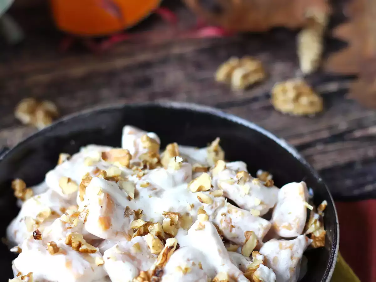 Gnocchi labu yang lembut dengan Philadelphia dan kacang kenari yang renyah - foto 4