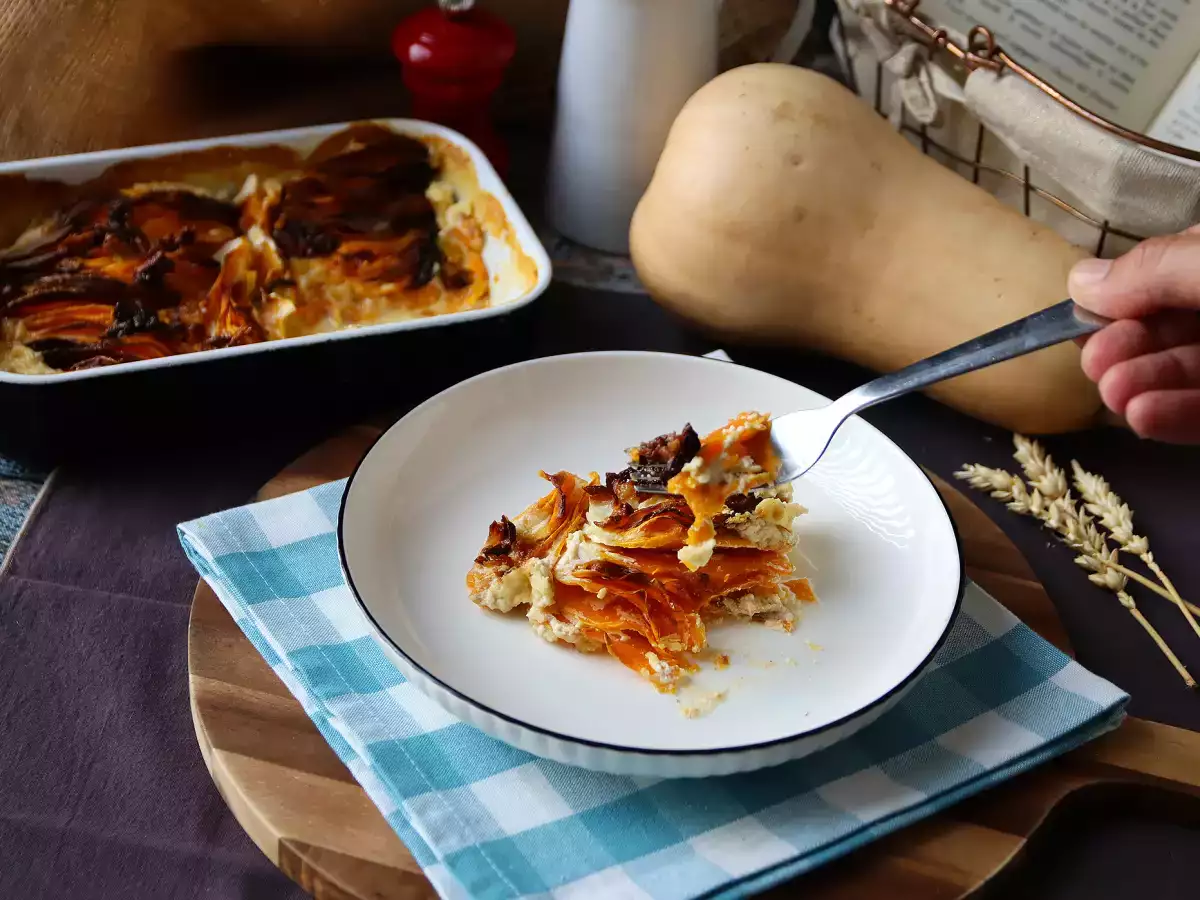 Gratin labu butternut dengan Air Fryer, ala Dauphinois - foto 3