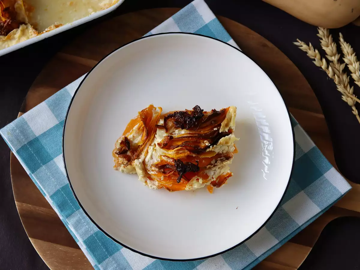 Gratin labu butternut dengan Air Fryer, ala Dauphinois - foto 6
