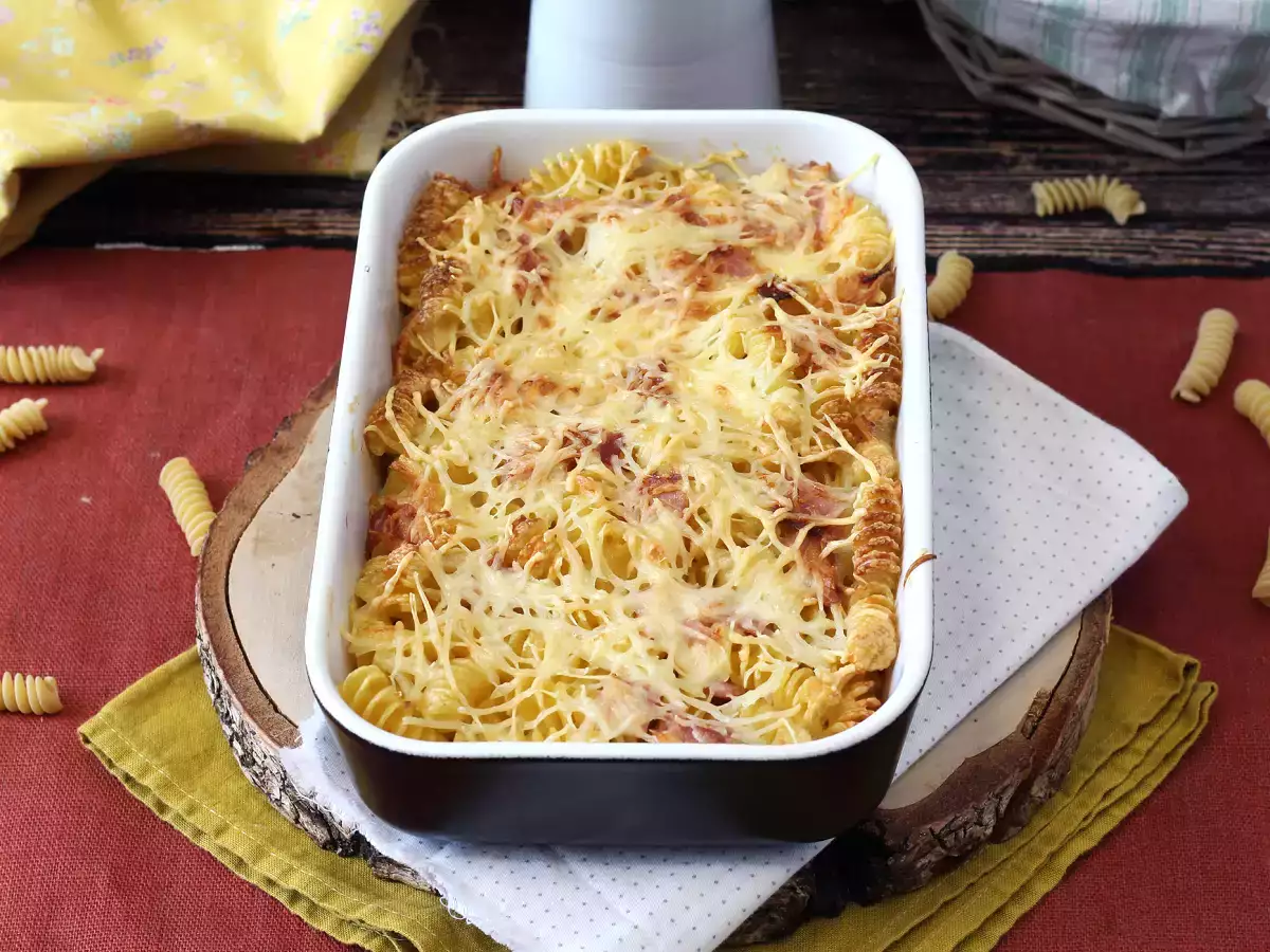 Gratin pasta ham dan keju di dalam airfryer - foto 4