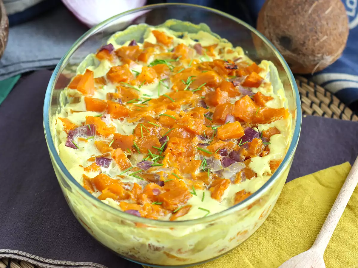 Gratin ubi jalar yang dibumbui dengan santan dan kari - foto 2