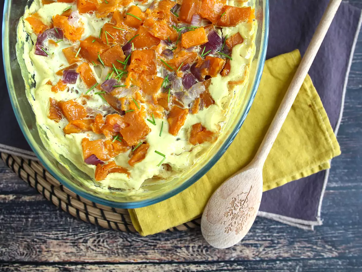 Gratin ubi jalar yang dibumbui dengan santan dan kari - foto 3