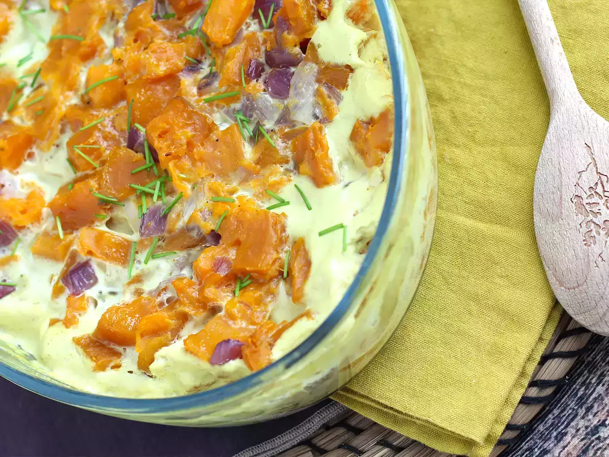 Gratin ubi jalar yang dibumbui dengan santan dan kari - foto 5