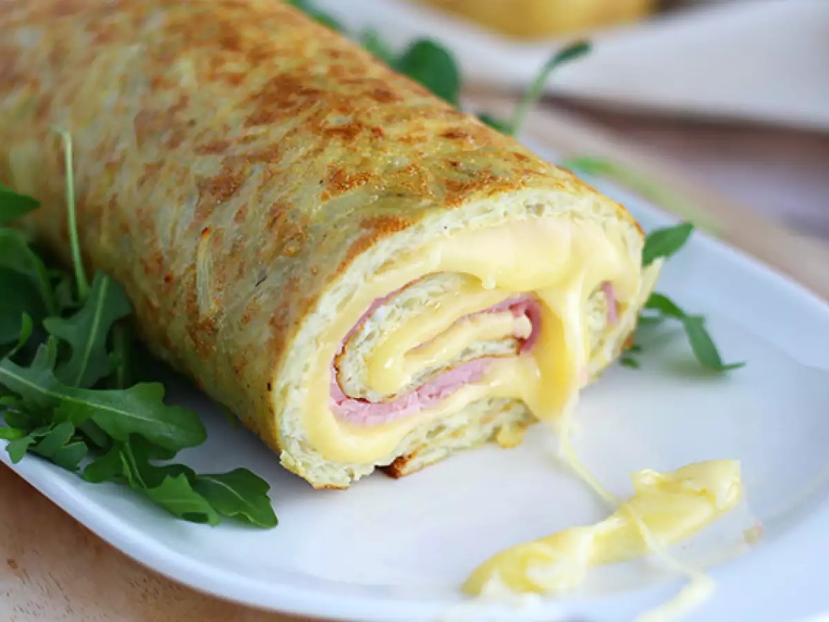 Gulungan Kentang dengan Keju Raclette de Savoie dan Ham - foto 3