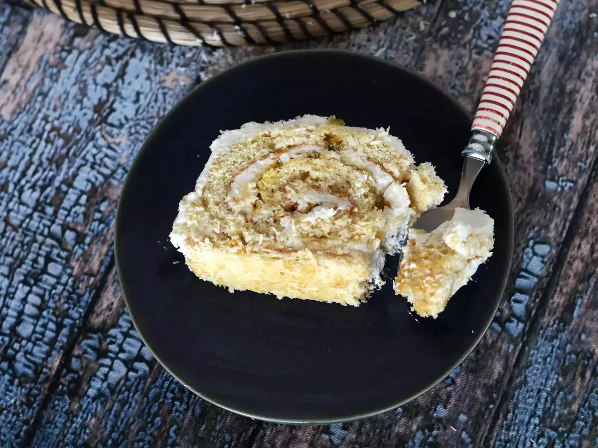 Gulungan markisa kelapa, sempurna sebagai batang kayu Yule - foto 5